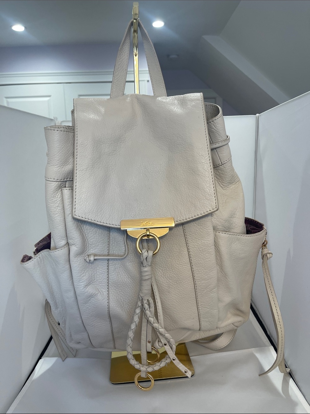 Kooba Drawstring Backpack in off white